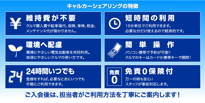キャルカーシェアリングの特徴
